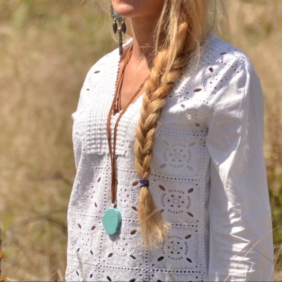 Mini White Tunic Top Mini Dress - Picture 4 of 5